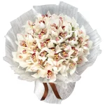 Букет из 51 белой орхидеи